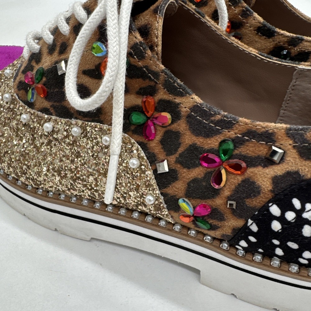Betsy Johnson PIXXY Platform Loafers Shoes Size 6 Embellished Discontinued - Picture 9 of 12